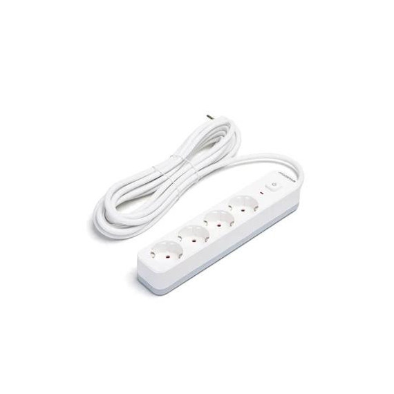 Aigostar Regleta 6 Enchufes Schucko con Interruptor 3680W 1.5MTRS Blanco  LALO