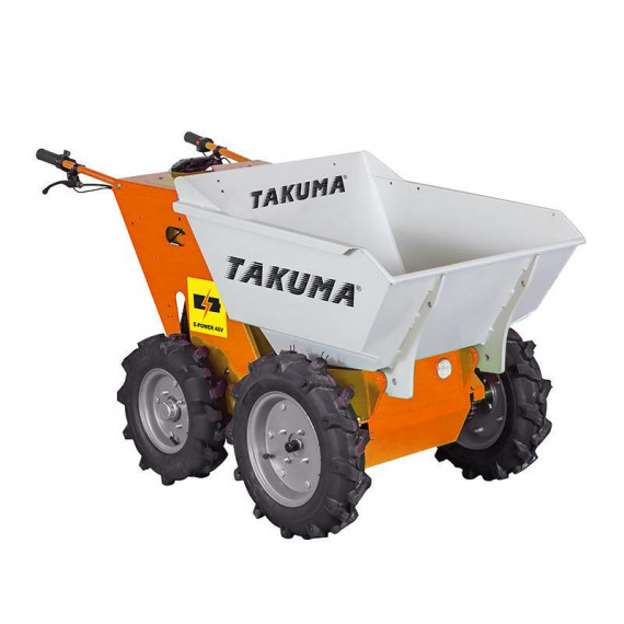 Carretilla Eléctrica de 4 Ruedas con Dumper TAKUMA 300 Kgs 1.000W