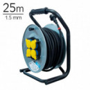 Enrollador de Cable Metálico 25 Mts 1.5MM VOLTEN