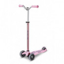 Patinete Maxi Deluxe Pro Led Rosa  M-CRO