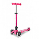 Patinete Mini Deluxe Plegable Led Rosa  M-CRO