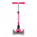 Patinete Mini Deluxe Plegable Led Rosa  M-CRO