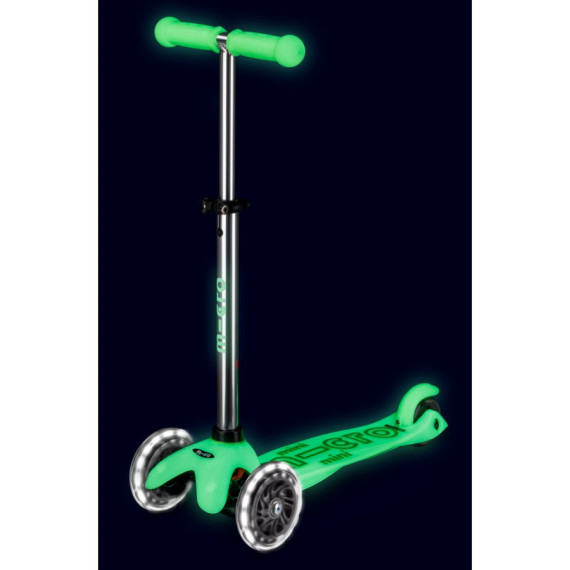 Patinete Mini Deluxe Glow Led Verde Lima  M-CRO