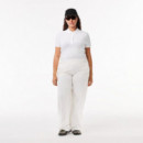 Polos Polo LACOSTE de Mujer en Piqué de Algodón Stretch Blanco