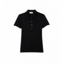 Polos Polo LACOSTE de Mujer en Piqué de Algodón Stretch Negro