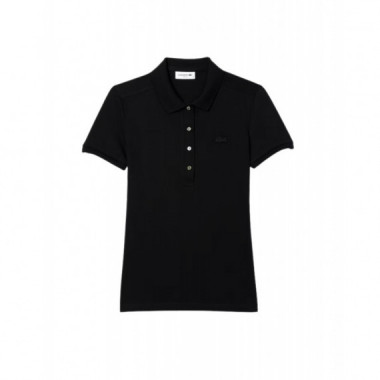 Polos Polo LACOSTE de Mujer en Piqué de Algodón Stretch Negro