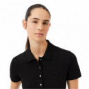 Polos Polo LACOSTE de Mujer en Piqué de Algodón Stretch Negro