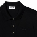 Polos Polo LACOSTE de Mujer en Piqué de Algodón Stretch Negro