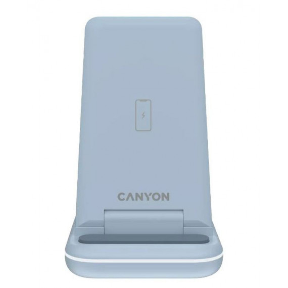 CANYON Cargador Inalambrico Plegable WS-304 2 en 1 Azul Polvo