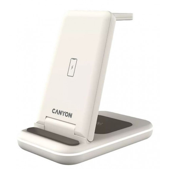 CANYON Cargador Inalambrico Plegable WS-304 2 en 1 Vainilla