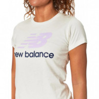 NEW BALANCE Camiseta Beige para Mujer