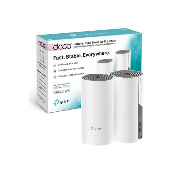 TP-LINK 2-PACK Sistema Wifi Mesh para Toda la Casa AC1200 Deco E4 Compatible con Alexa,amazon,ifttt