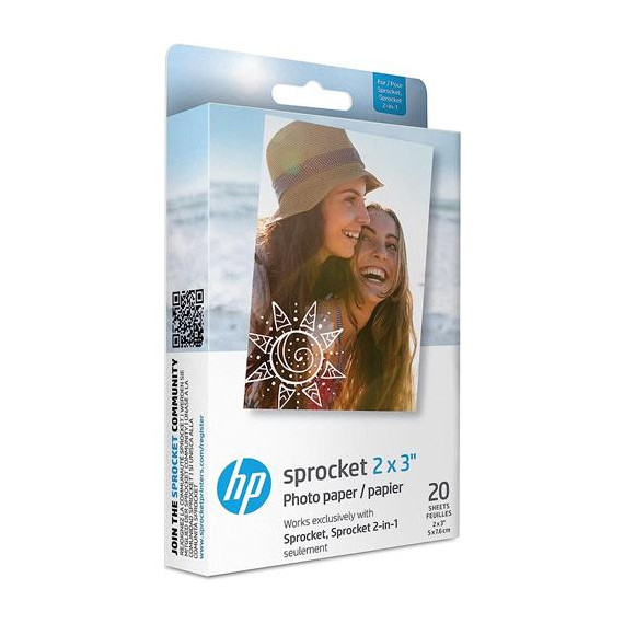 HP Papel Fotografico Zink 2X3 Pack 20 Hojas