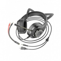 HOCO W107 Auricular Gaming con Luces Led y Conexión USB y Jack Phantom
