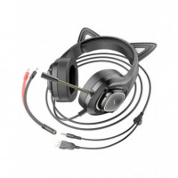 HOCO W107 Auricular Gaming con Luces Led y Conexión USB y Jack Elf