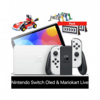 NINTENDO Switch Oled Consola Blanca + Juego NINTENDO Mario Kart Live: Home Circuit Mario