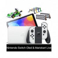 NINTENDO Switch Oled Consola Blanca + Juego NINTENDO Mario Kart Live: Home Circuit Luigi