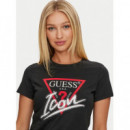 Ss Cn Icon Tee Jet Black A996  GUESS