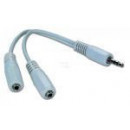 GEMBIRD Cable  Jack Divisor 1M/2 H Blanco