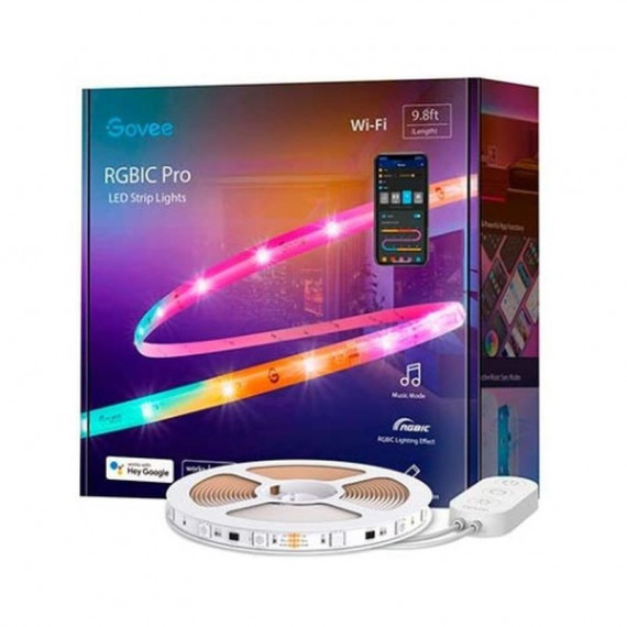 GOVEE Tira Led Wifi Rgbic Led H619Z 3M/RGBIC/64 Modos/control por Voz