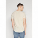 Camiseta Tommy Xslim Jaspe V Neck Beige  TOMMY JEANS