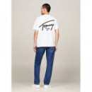 Camiseta Tommy Reg Signature Print Blanco  TOMMY JEANS