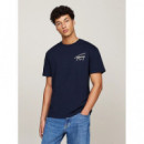 Camiseta Tommy Reg Signature Print Navy  TOMMY JEANS