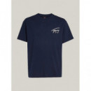 Camiseta Tommy Reg Signature Print Navy  TOMMY JEANS