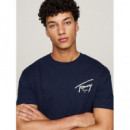 Camiseta Tommy Reg Signature Print Navy  TOMMY JEANS