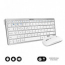 SUBBLIM Teclado Extendido con Raton Inalambrico BLUETOOTH Compacto Plateado/blanco