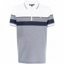 Polos Stripe Tipped Zip Polo  MICHAEL KORS