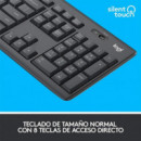 TECLADO + RATON LOGITECH MK295 WIRELESS SILENT GRA