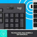 TECLADO + RATON LOGITECH MK295 WIRELESS SILENT GRA