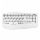 TECLADO PHOENIX K201 ERGONOMICO WIRELESS WHITE