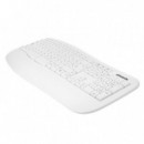 TECLADO PHOENIX K201 ERGONOMICO WIRELESS WHITE