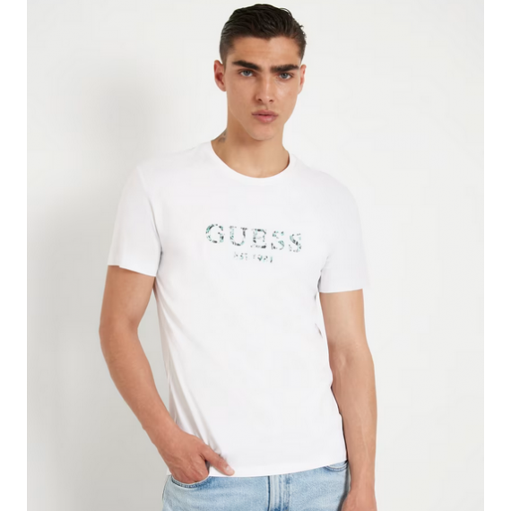 Camiseta GUESS Logotipo Frontal Blanca