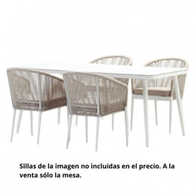 Mesa de Jardín Tavira 180X90 Cm Color Blanco Essentials®  ESSENTIALS
