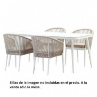 Mesa de Jardín Tavira 180X90 Cm Color Blanco Essentials®  ESSENTIALS