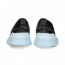 Mocasin Antifaz Piel Cielo+negro  CAMPER