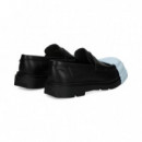 Mocasin Antifaz Piel Cielo+negro  CAMPER