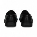 Mocasin Antifaz Piel Cielo+negro  CAMPER