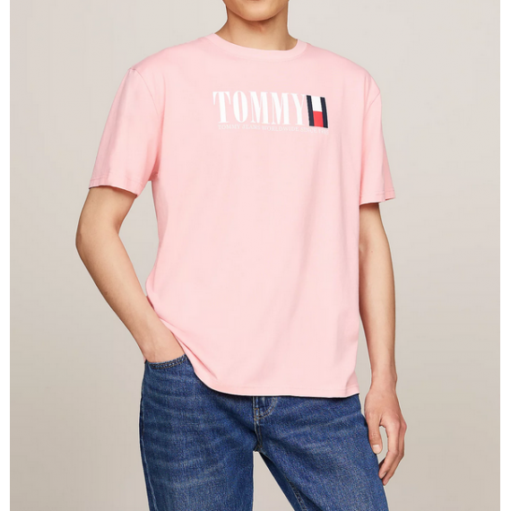 Camiseta TOMMY JEANS Flag Tee Rosa