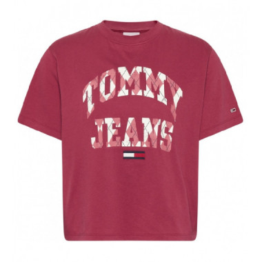 Tjw Classic College Argyle Ss Cranberry  TOMMY JEANS