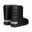 Botin Presky Acolchada Negro  LOVE MOSCHINO