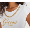 Camiseta GUESS Blanca Logo Dorado