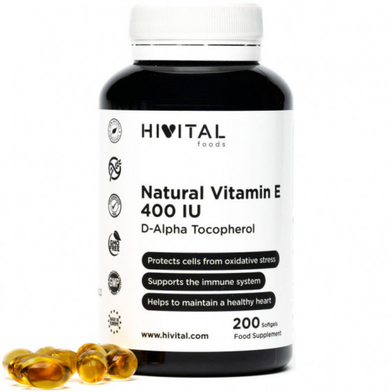 Vitamina E Natural 400 Ui | 200 Perlas  HIVITAL