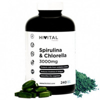 Espirulina y Chlorella 3000 Mg | 240 Comprimidos Veganos  HIVITAL