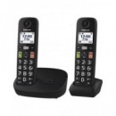 PANASONIC Telefono Inalambrico Duo KX-TGU112 Negro Teclas Grandes