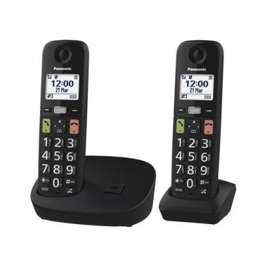 PANASONIC Telefono Inalambrico Duo KX-TGU112 Negro Teclas Grandes