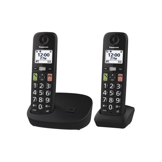 PANASONIC Telefono Inalambrico Duo KX-TGU112 Negro Teclas Grandes